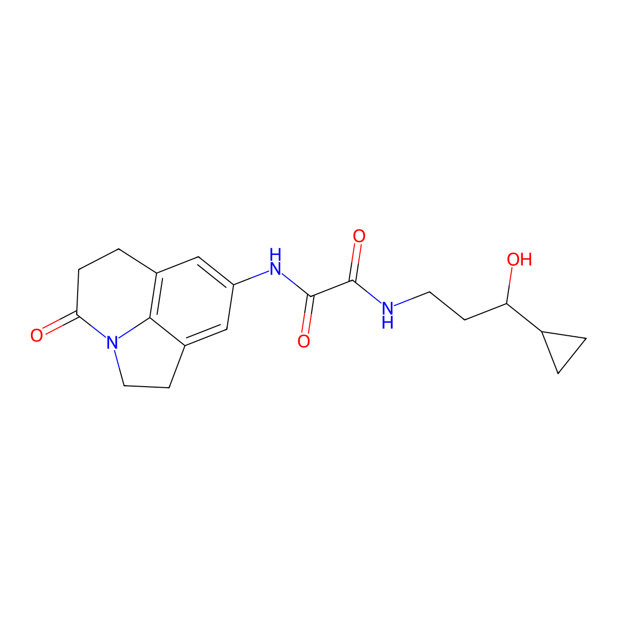 N-(3-cyclopropyl-3-hydroxypropyl)-N'-{11-oxo-1-azatricyclo[6.3.1.0^{4,12}]dodeca-4,6,8(12)-trien-6-yl}ethanediamide molecular structure, CAS 1421532-40-2