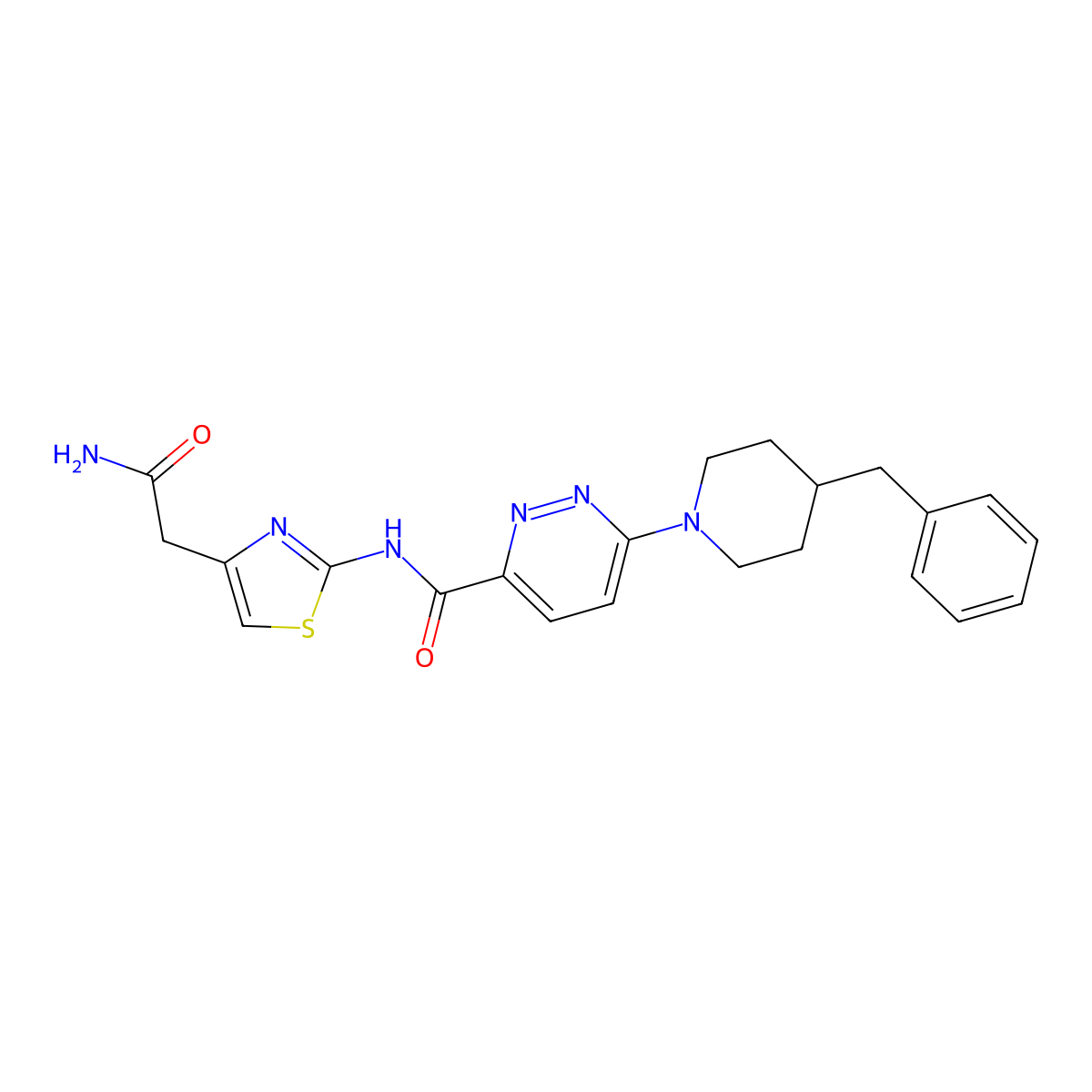 N-(4-(2-amino-2-oxoethyl)thiazol-2-yl)-6-(4-benzylpiperidin-1-yl)pyridazine-3-carboxamide molecular structure, CAS 1421532-45-7