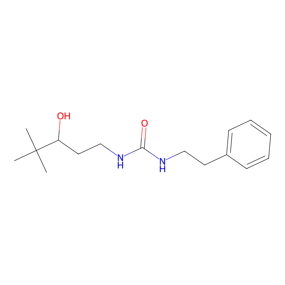 1-(3-Hydroxy-4,4-dimethylpentyl)-3-phenethylurea molecular structure, CAS 1421532-48-0
