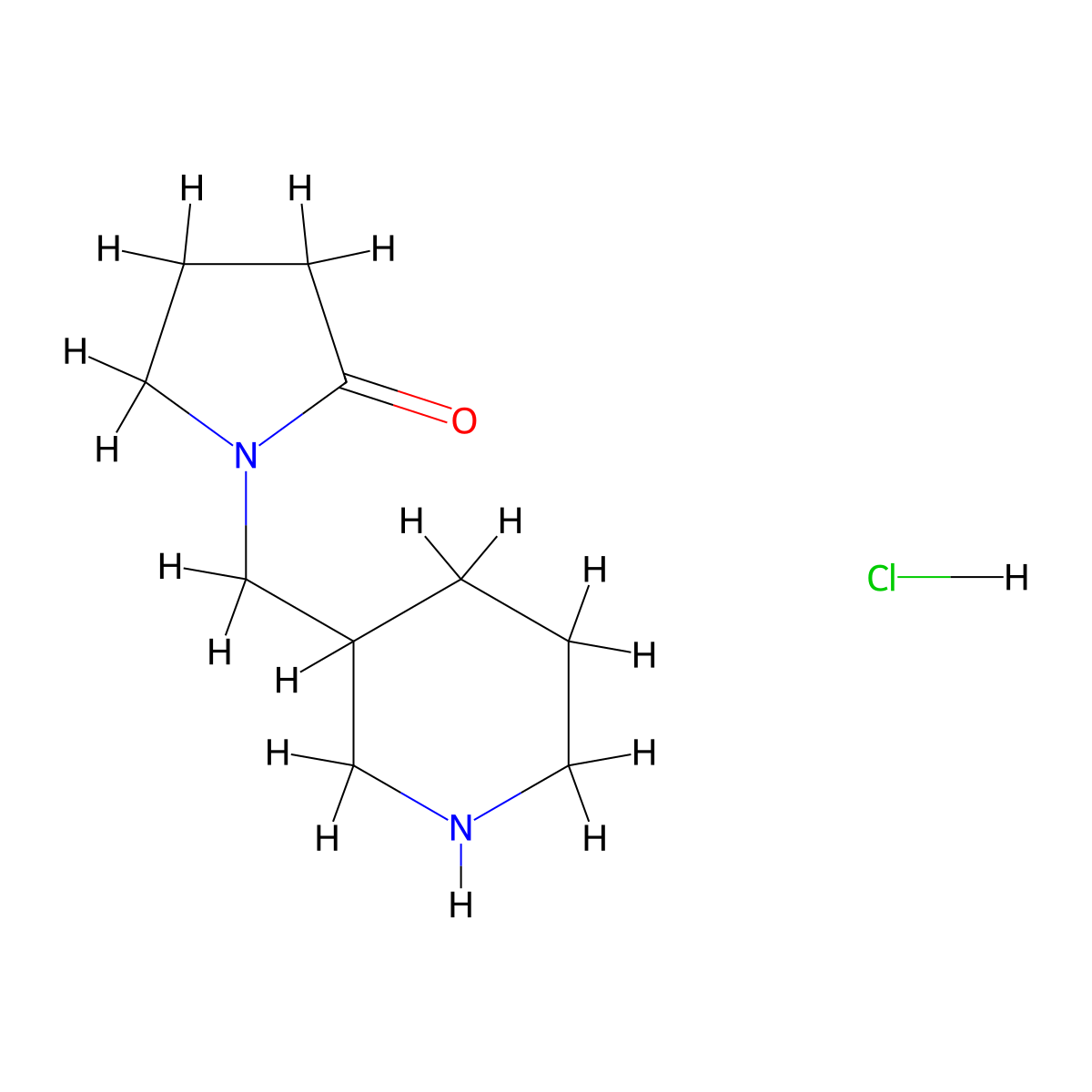 1-(Piperidin-3-ylmethyl)pyrrolidin-2-one hydrochloride molecular structure, CAS 1421532-66-2