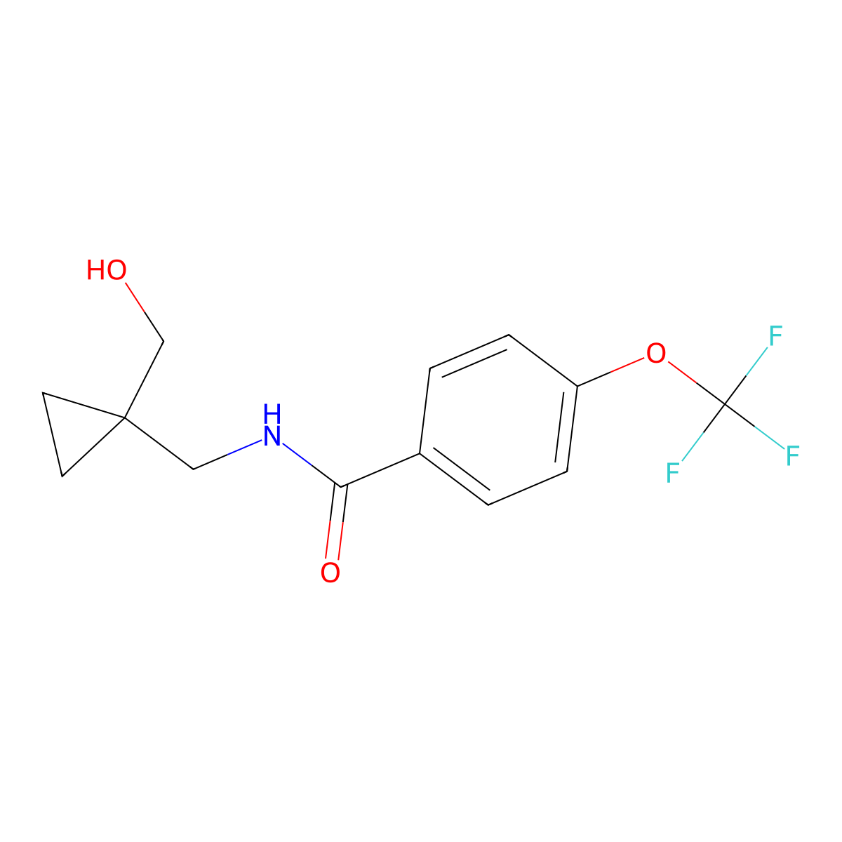 N-{[1-(hydroxymethyl)cyclopropyl]methyl}-4-(trifluoromethoxy)benzamide molecular structure, CAS 1421532-67-3