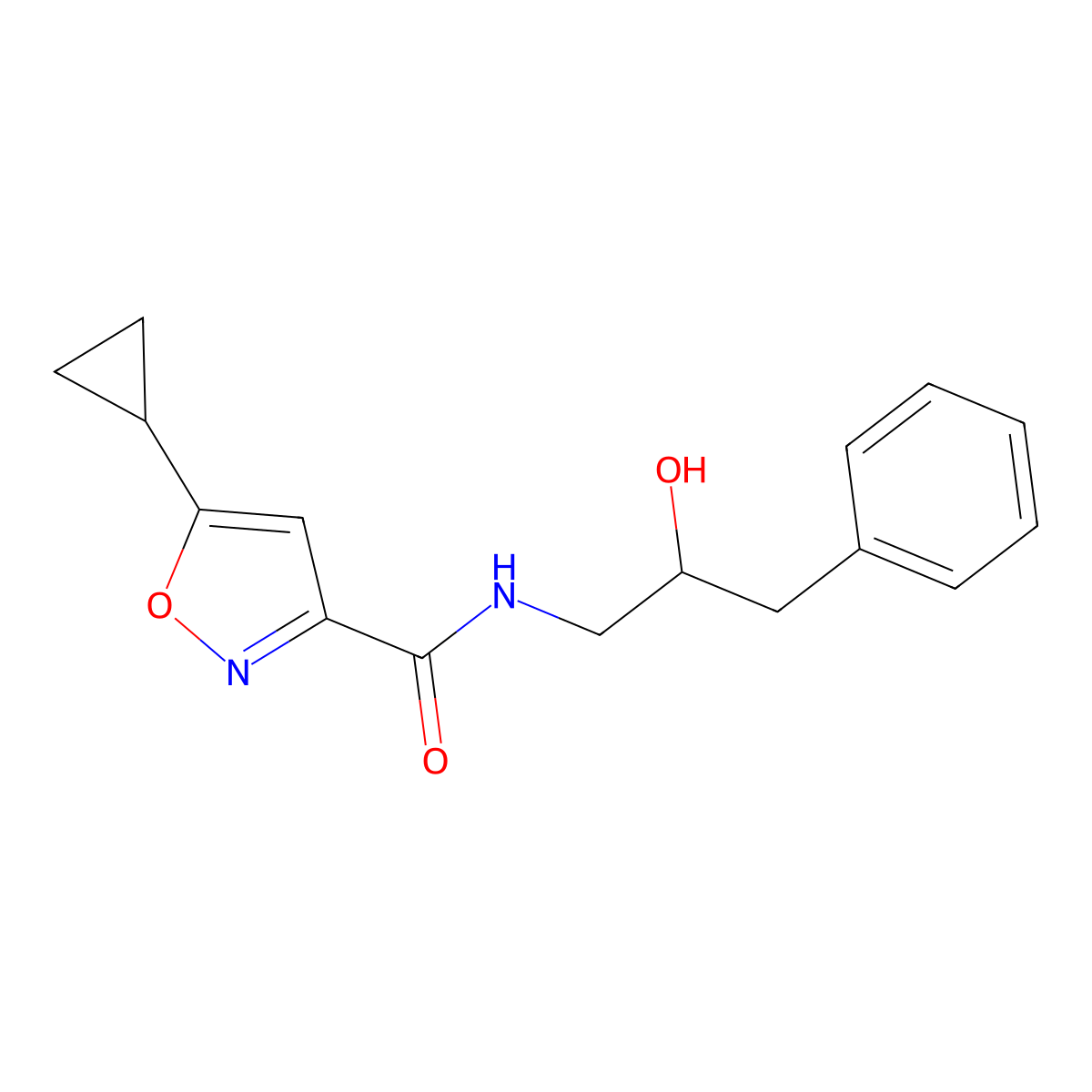 5-cyclopropyl-N-(2-hydroxy-3-phenylpropyl)isoxazole-3-carboxamide molecular structure, CAS 1421532-73-1