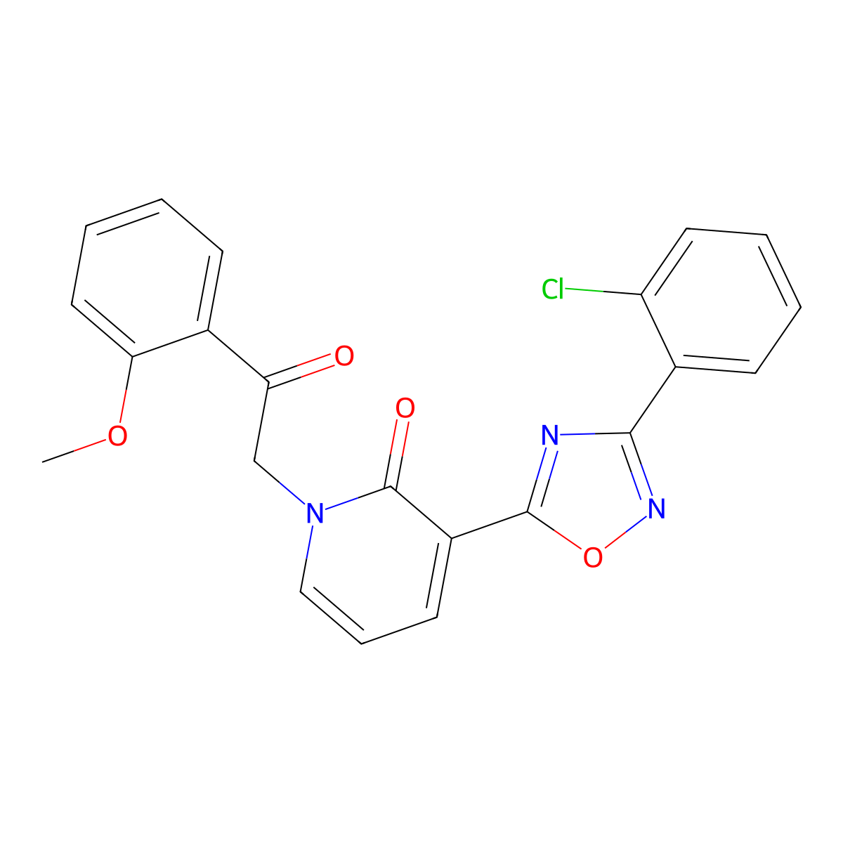 3-(3-(2-chlorophenyl)-1,2,4-oxadiazol-5-yl)-1-(2-(2-methoxyphenyl)-2-oxoethyl)pyridin-2(1H)-one molecular structure, CAS 1421532-75-3
