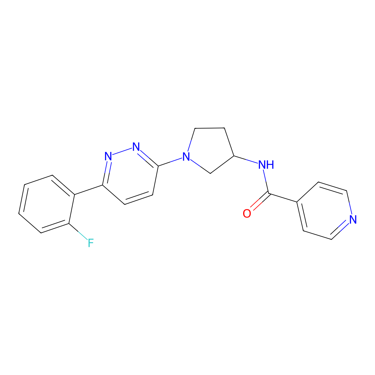 N-{1-[6-(2-fluorophenyl)pyridazin-3-yl]pyrrolidin-3-yl}isonicotinamide molecular structure, CAS 1421533-10-9
