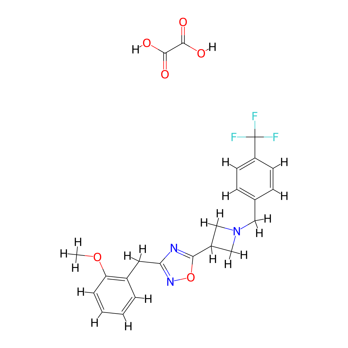 3-(2-Methoxybenzyl)-5-(1-(4-(trifluoromethyl)benzyl)azetidin-3-yl)-1,2,4-oxadiazole oxalate molecular structure, CAS 1421533-21-2