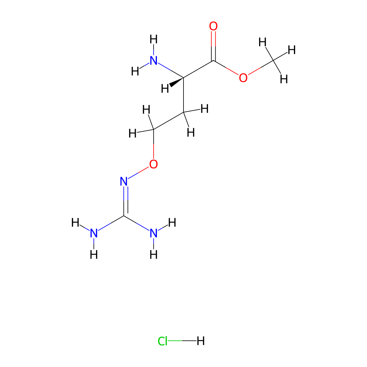 Methyl (S)-2-Amino-4-(guanidinooxy)butanoate Hydrochloride molecular structure, CAS 142154-80-1