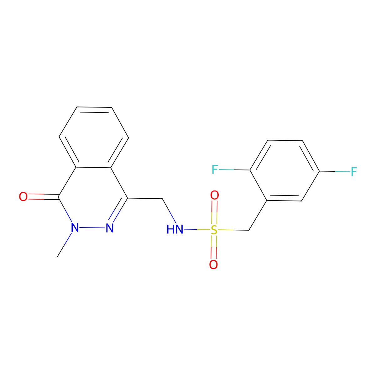 1-(2,5-difluorophenyl)-N-[(3-methyl-4-oxo-3,4-dihydrophthalazin-1-yl)methyl]methanesulfonamide molecular structure, CAS 1421583-33-6