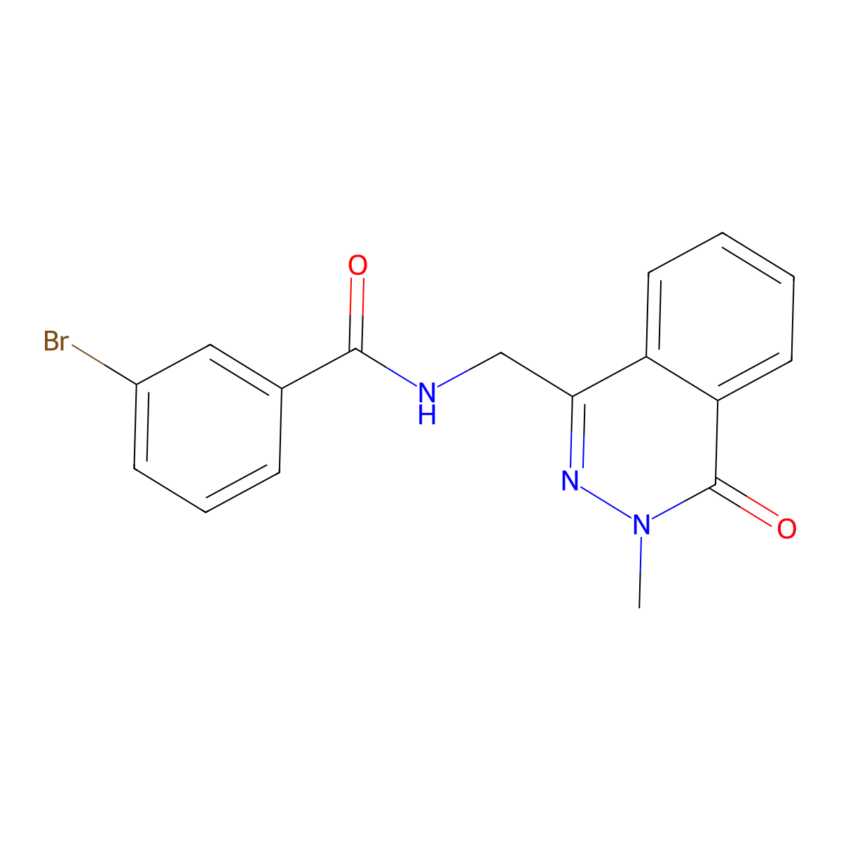 3-bromo-N-[(3-methyl-4-oxo-3,4-dihydrophthalazin-1-yl)methyl]benzamide molecular structure, CAS 1421583-38-1