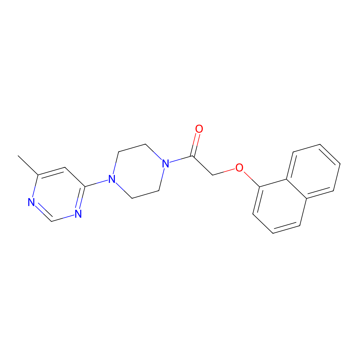 1-(4-(6-Methylpyrimidin-4-yl)piperazin-1-yl)-2-(naphthalen-1-yloxy)ethanone molecular structure, CAS 1421583-41-6
