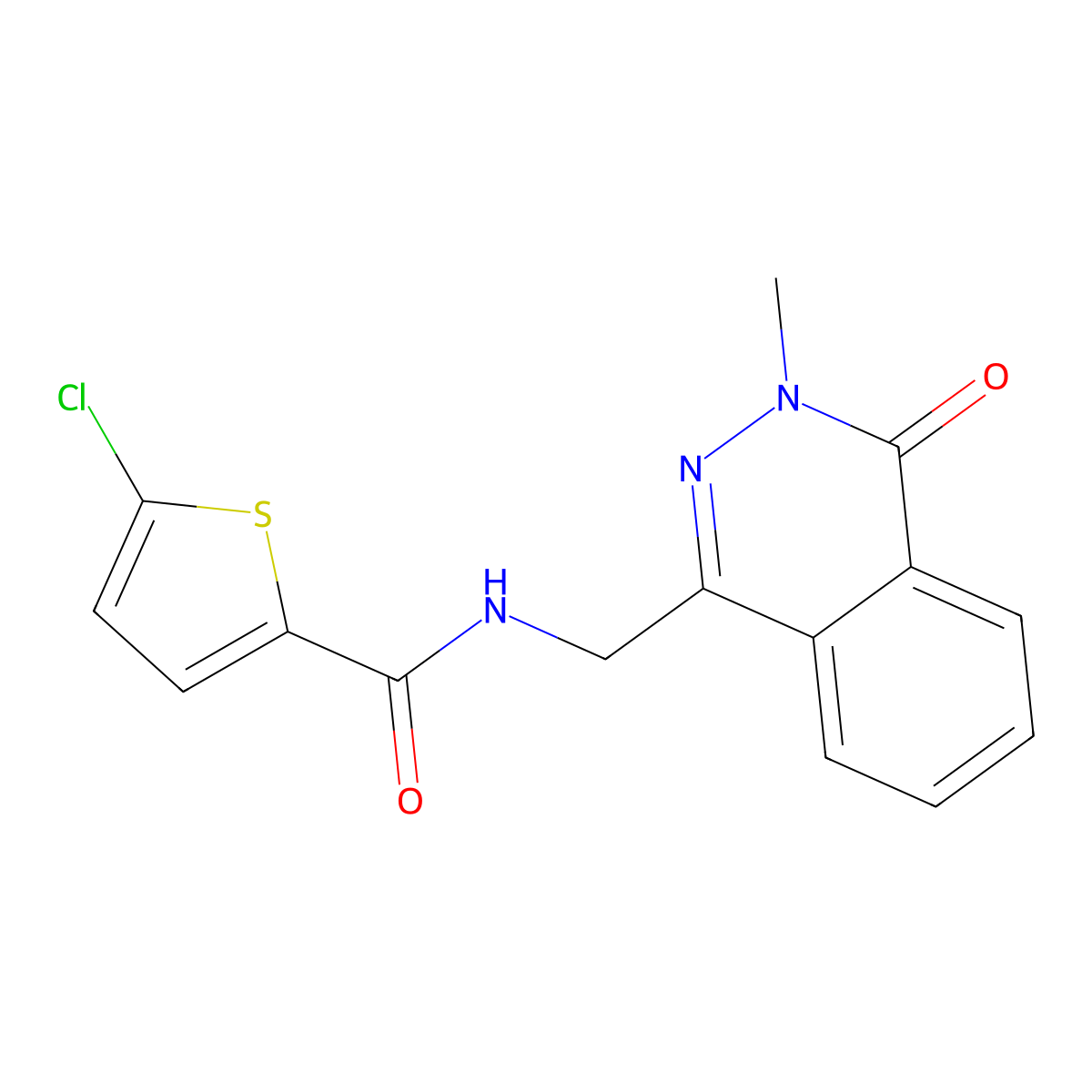 5-chloro-N-[(3-methyl-4-oxo-3,4-dihydrophthalazin-1-yl)methyl]thiophene-2-carboxamide molecular structure, CAS 1421583-43-8
