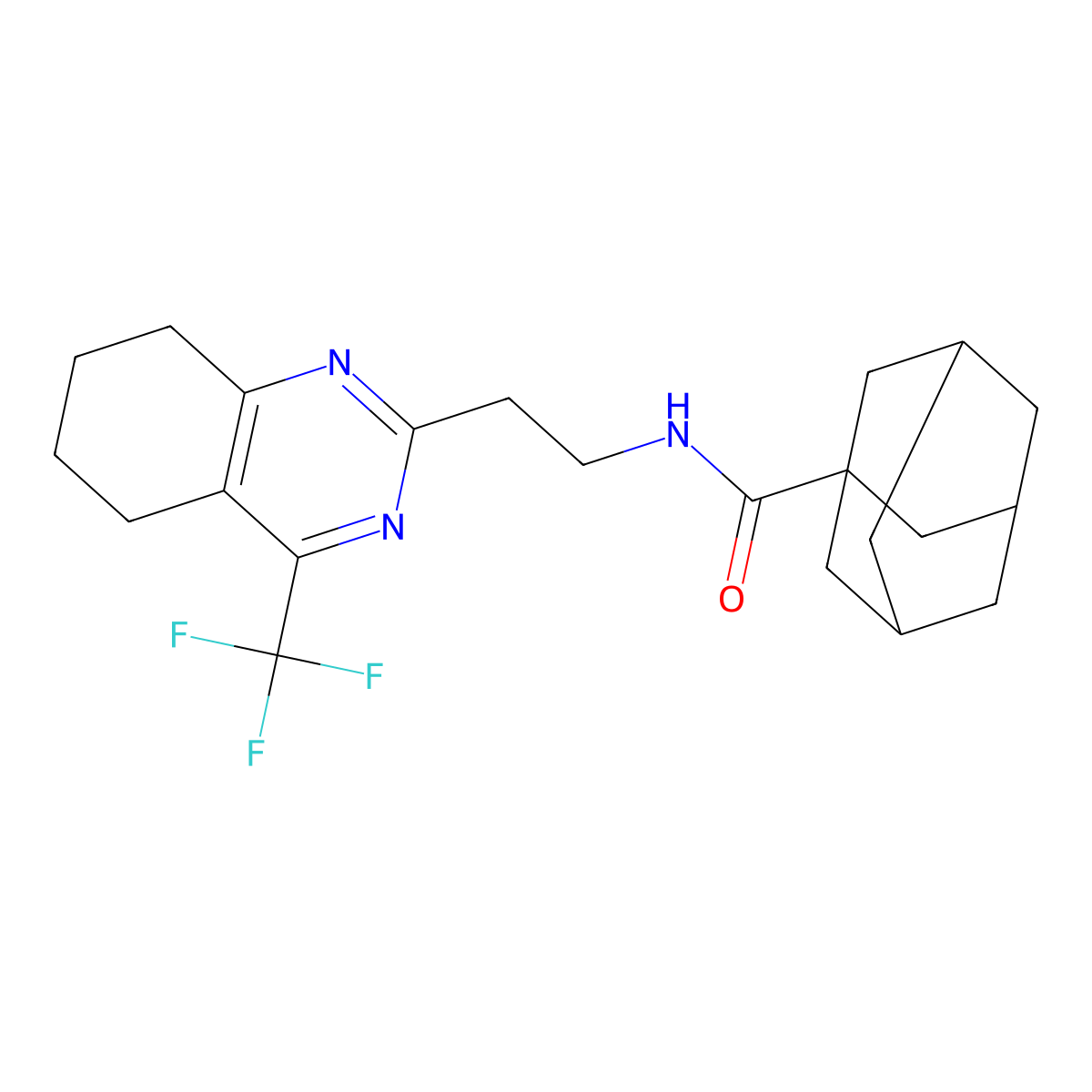 N-{2-[4-(trifluoromethyl)-5,6,7,8-tetrahydroquinazolin-2-yl]ethyl}adamantane-1-carboxamide molecular structure, CAS 1421583-45-0