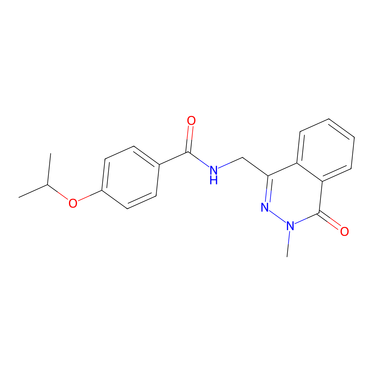 4-isopropoxy-N-((3-methyl-4-oxo-3,4-dihydrophthalazin-1-yl)methyl)benzamide molecular structure, CAS 1421583-67-6