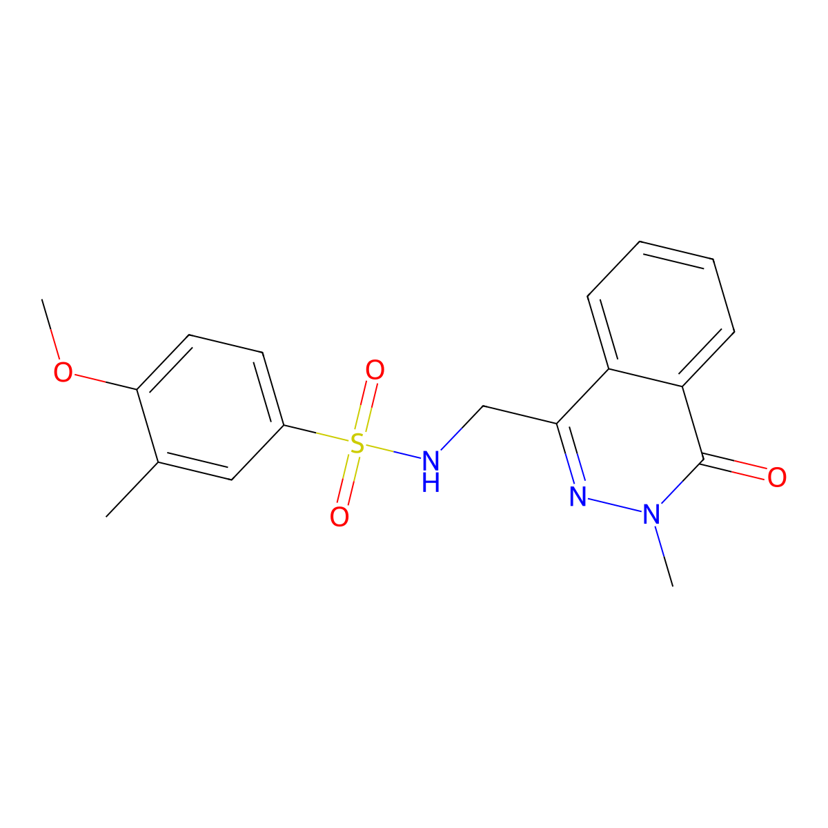 4-methoxy-3-methyl-N-((3-methyl-4-oxo-3,4-dihydrophthalazin-1-yl)methyl)benzenesulfonamide molecular structure, CAS 1421583-72-3