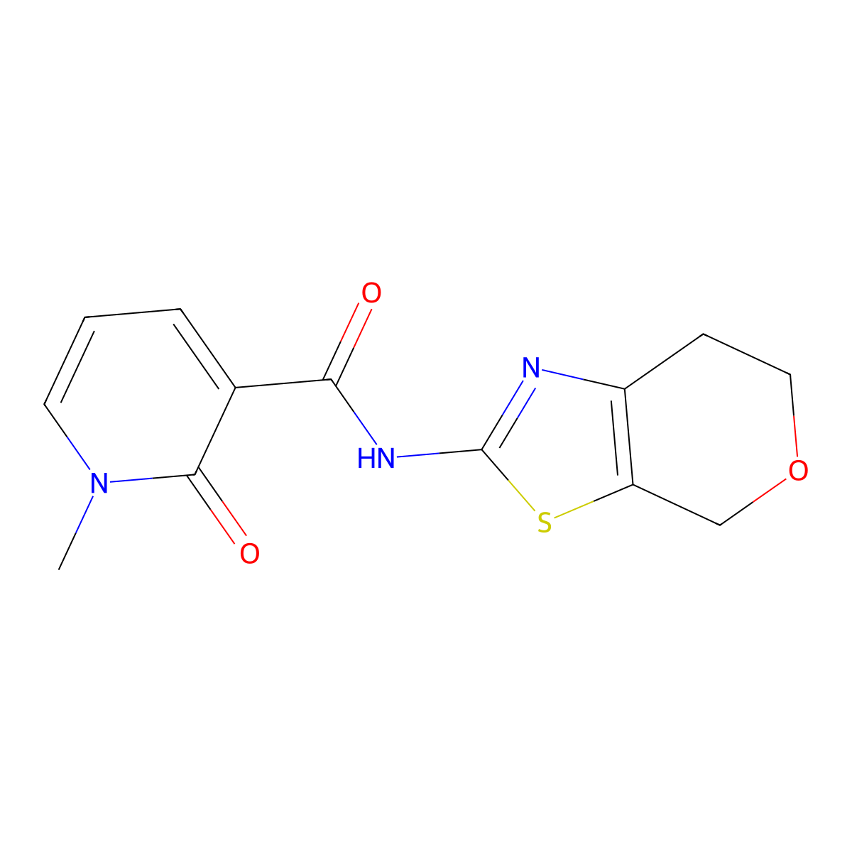 N-(6,7-dihydro-4H-pyrano[4,3-d]thiazol-2-yl)-1-methyl-2-oxo-1,2-dihydropyridine-3-carboxamide molecular structure, CAS 1421583-73-4