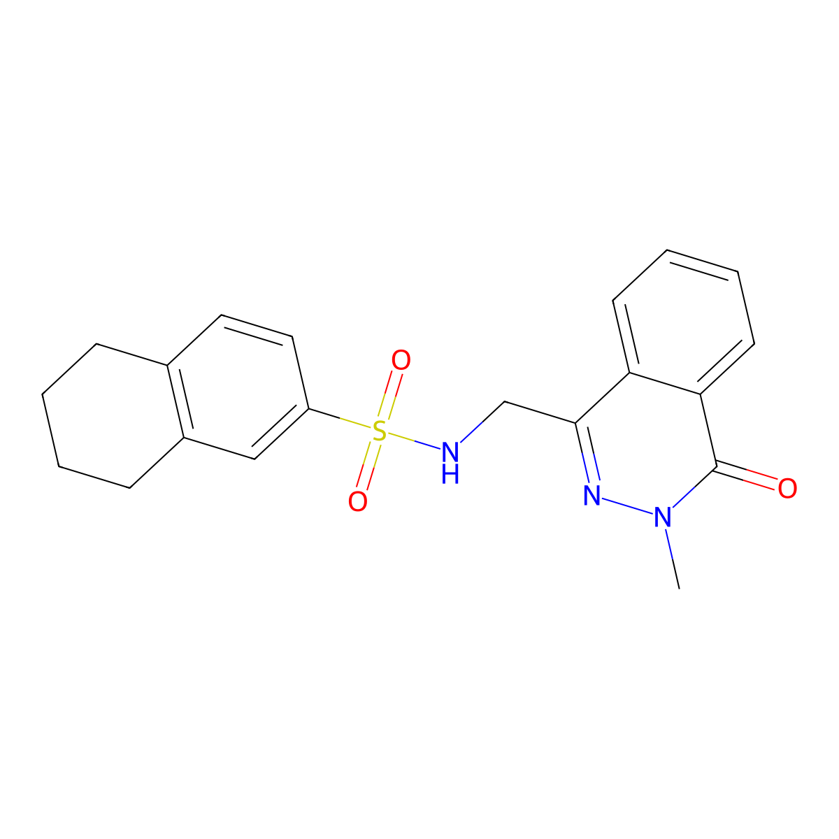 N-((3-methyl-4-oxo-3,4-dihydrophthalazin-1-yl)methyl)-5,6,7,8-tetrahydronaphthalene-2-sulfonamide molecular structure, CAS 1421583-75-6