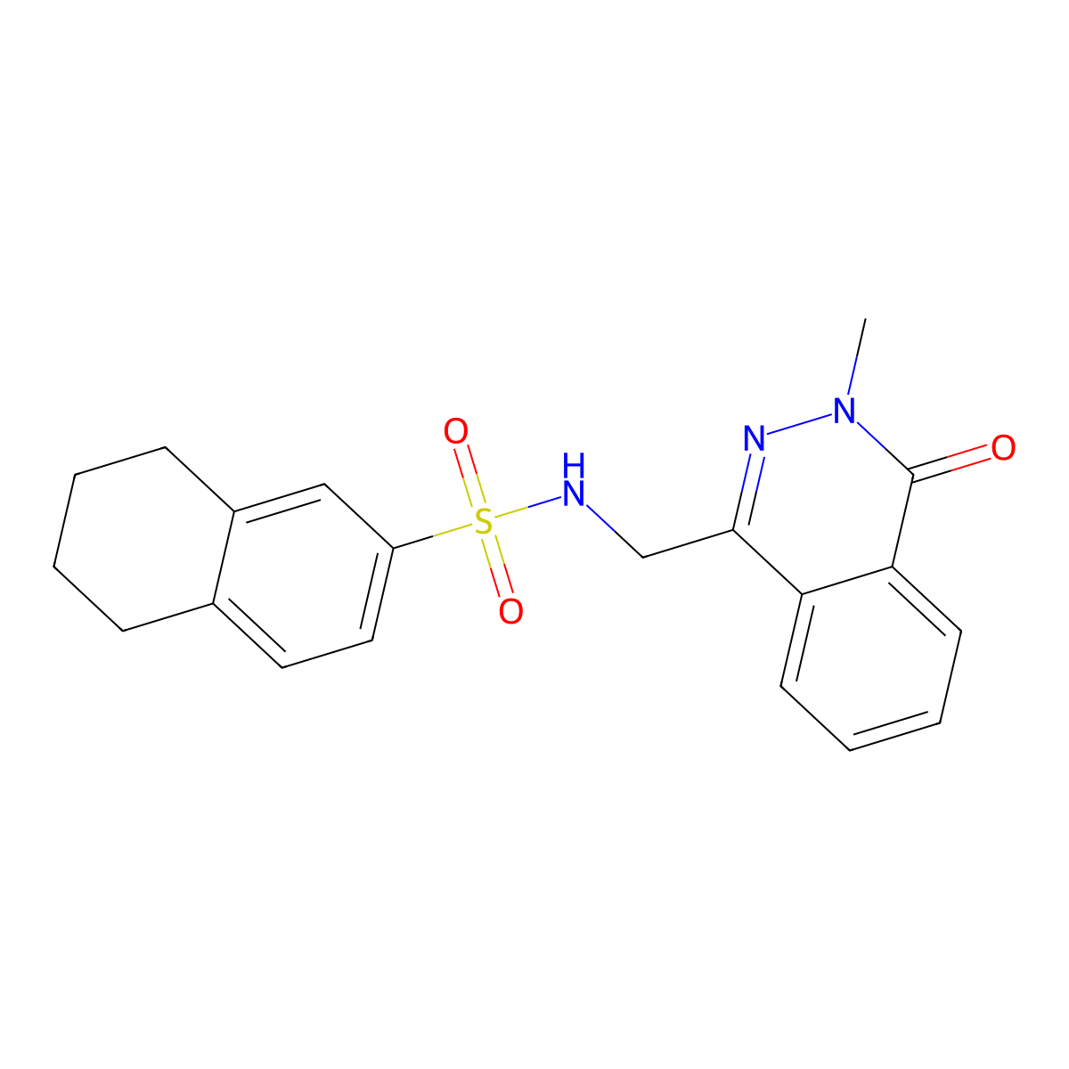 N-((3-methyl-4-oxo-3,4-dihydrophthalazin-1-yl)methyl)-5,6,7,8-tetrahydronaphthalene-2-sulfonamide molecular structure, CAS 1421583-75-6