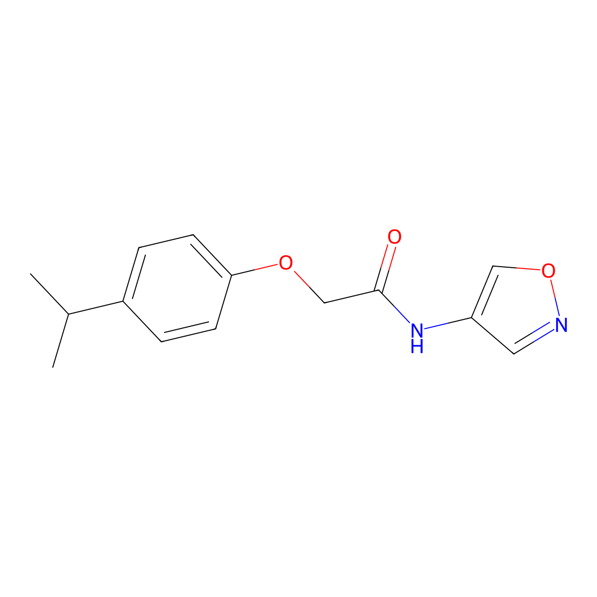 2-(4-isopropylphenoxy)-N-(isoxazol-4-yl)acetamide molecular structure, CAS 1421583-84-7
