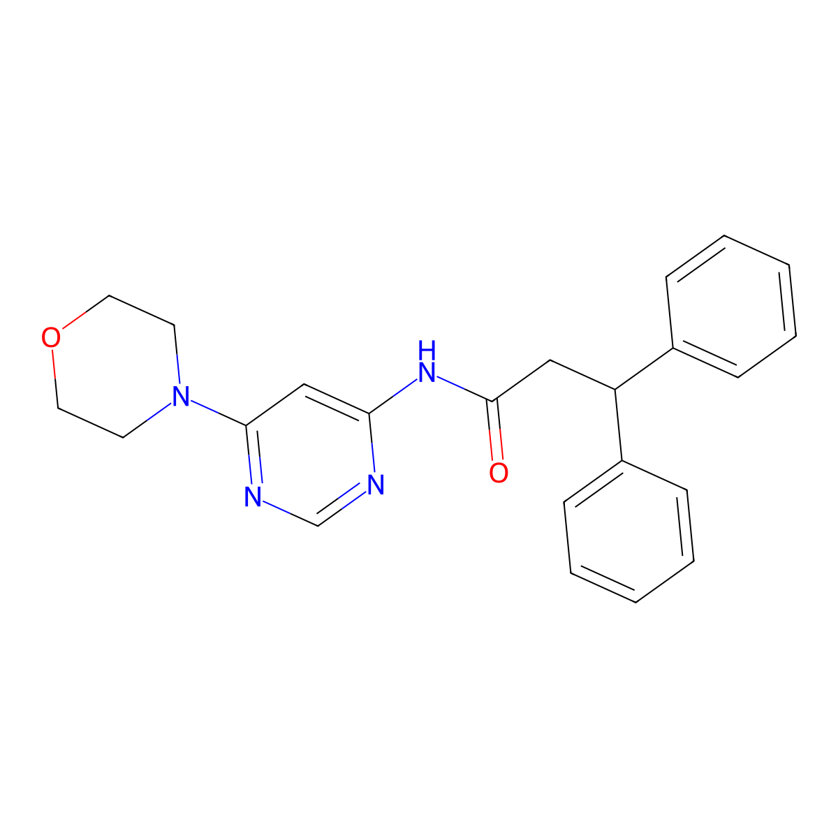 N-(6-morpholinopyrimidin-4-yl)-3,3-diphenylpropanamide molecular structure, CAS 1421583-88-1