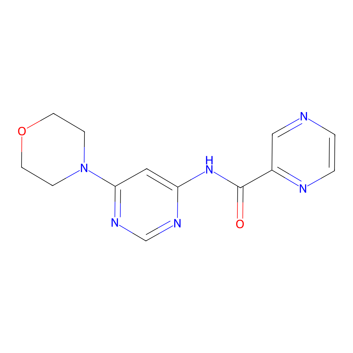 N-(6-morpholinopyrimidin-4-yl)pyrazine-2-carboxamide molecular structure, CAS 1421583-94-9