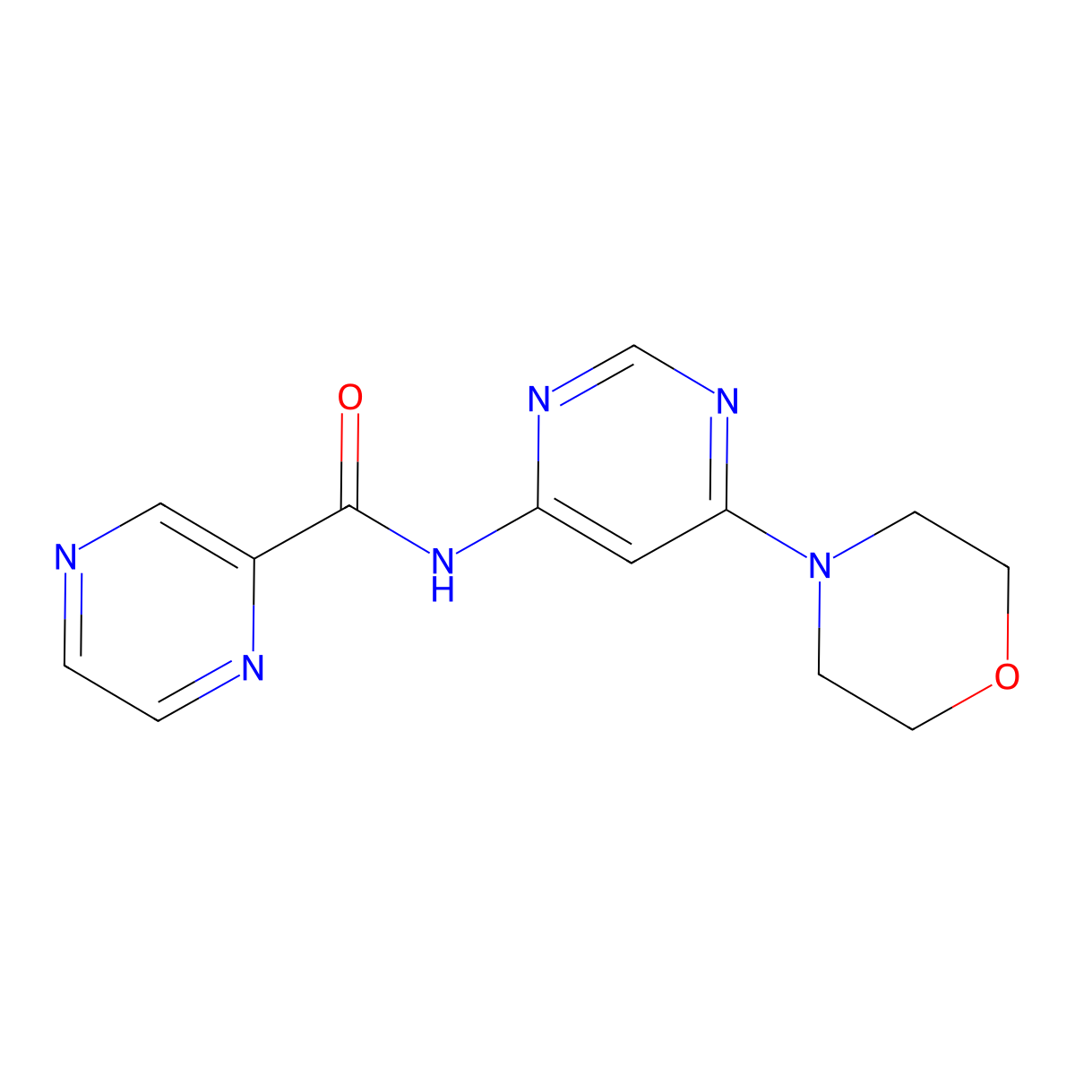 N-(6-morpholinopyrimidin-4-yl)pyrazine-2-carboxamide molecular structure, CAS 1421583-94-9