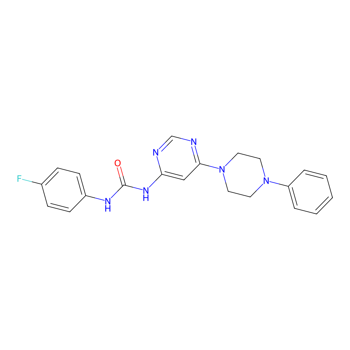 1-(4-Fluorophenyl)-3-[6-(4-phenylpiperazin-1-yl)pyrimidin-4-yl]urea molecular structure, CAS 1421584-21-5
