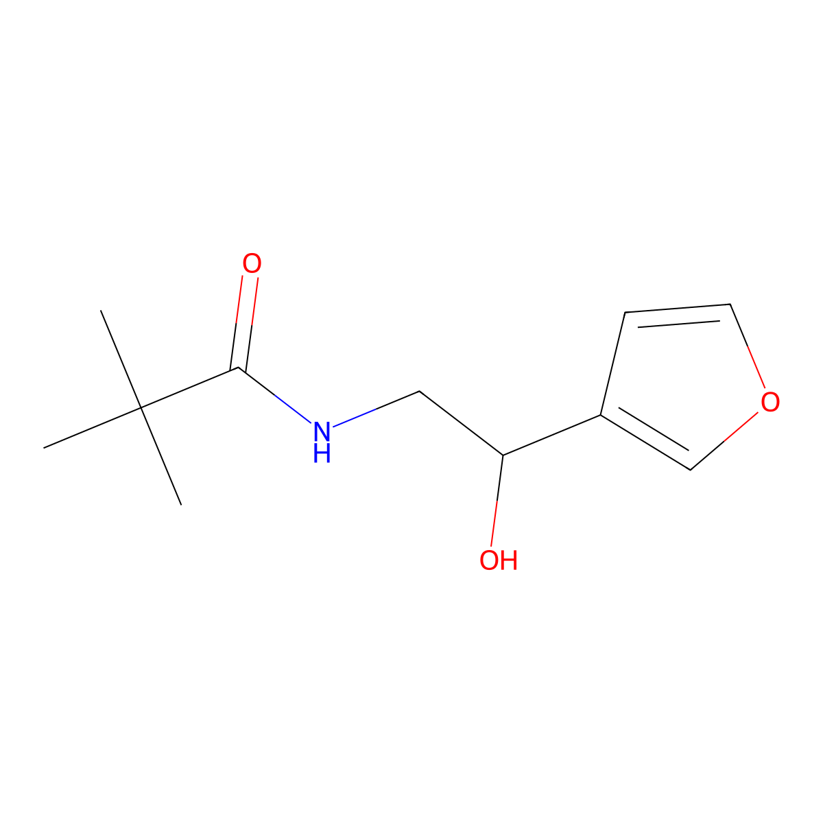 N-[2-(furan-3-yl)-2-hydroxyethyl]-2,2-dimethylpropanamide molecular structure, CAS 1421584-27-1