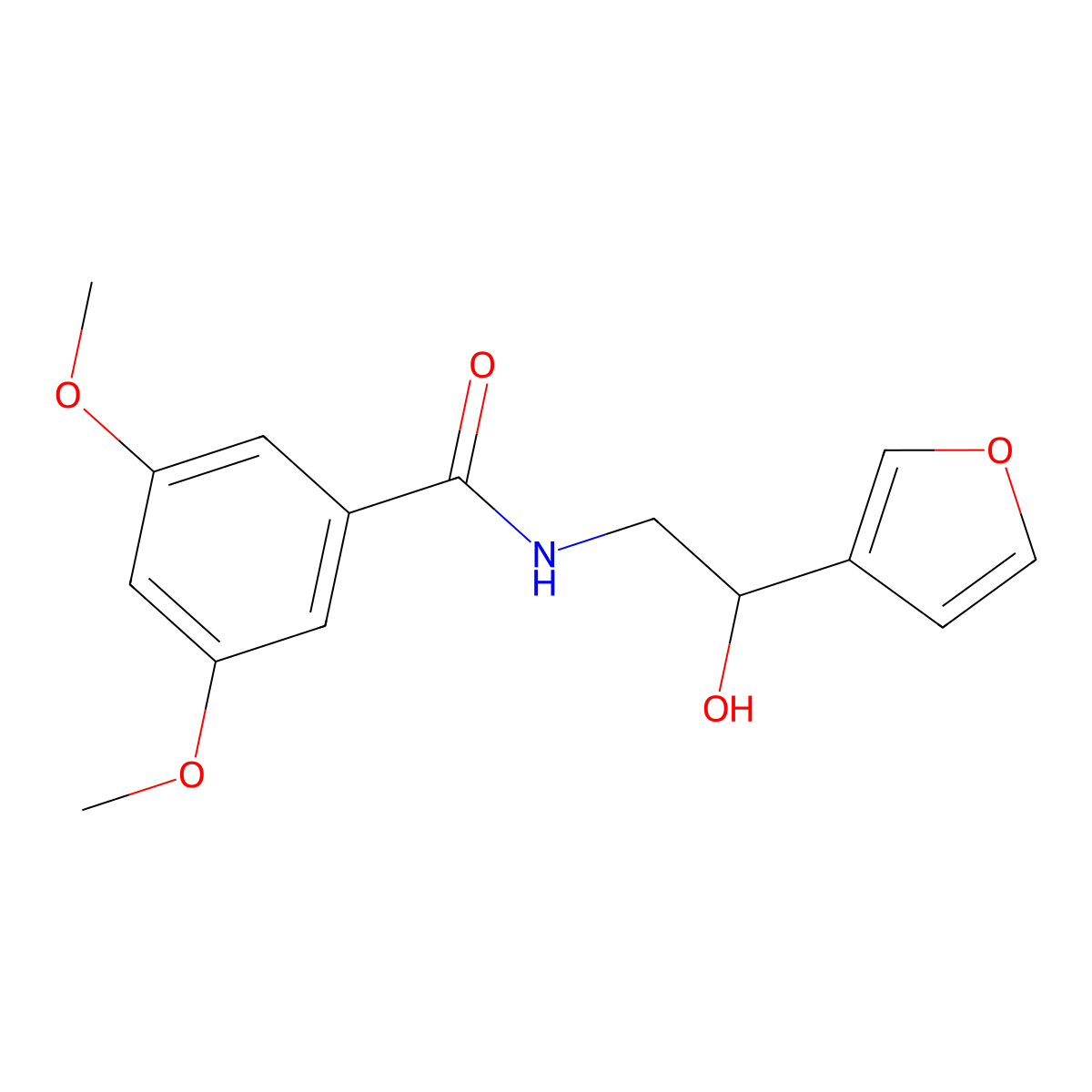 N-[2-(furan-3-yl)-2-hydroxyethyl]-3,5-dimethoxybenzamide molecular structure, CAS 1421584-35-1