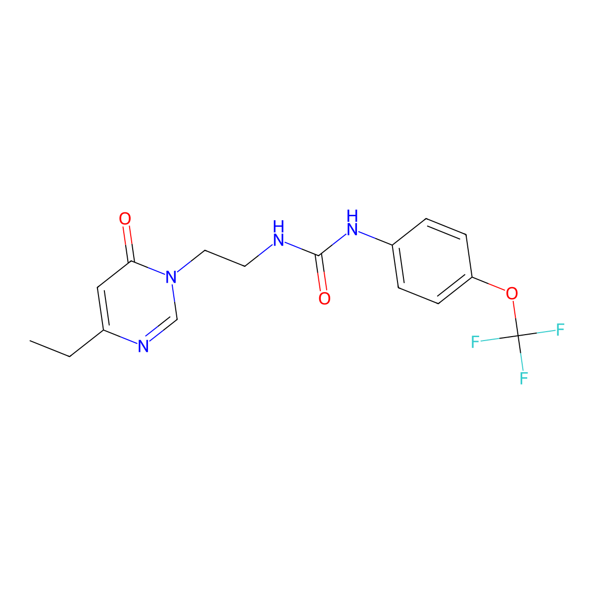 1-(2-(4-ethyl-6-oxopyrimidin-1(6H)-yl)ethyl)-3-(4-(trifluoromethoxy)phenyl)urea molecular structure, CAS 1421584-44-2