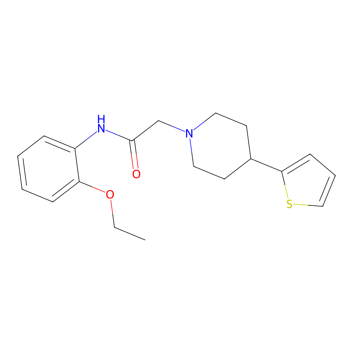 N-(2-ethoxyphenyl)-2-[4-(thiophen-2-yl)piperidin-1-yl]acetamide molecular structure, CAS 1421584-47-5