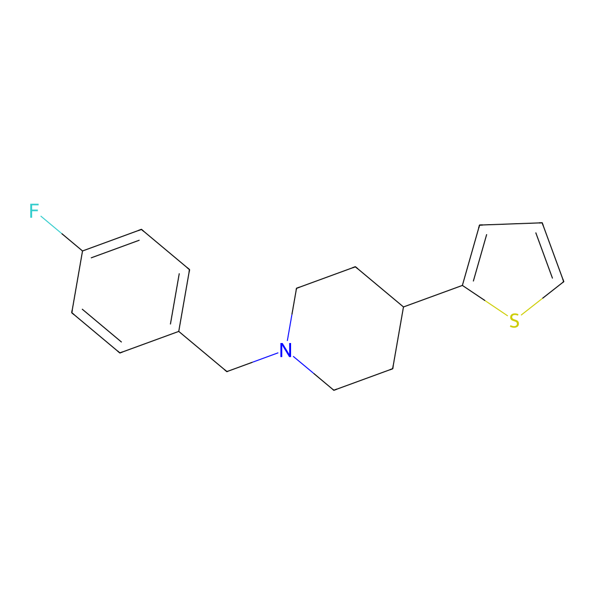 1-(4-Fluorobenzyl)-4-(thiophen-2-yl)piperidine molecular structure, CAS 1421584-50-0