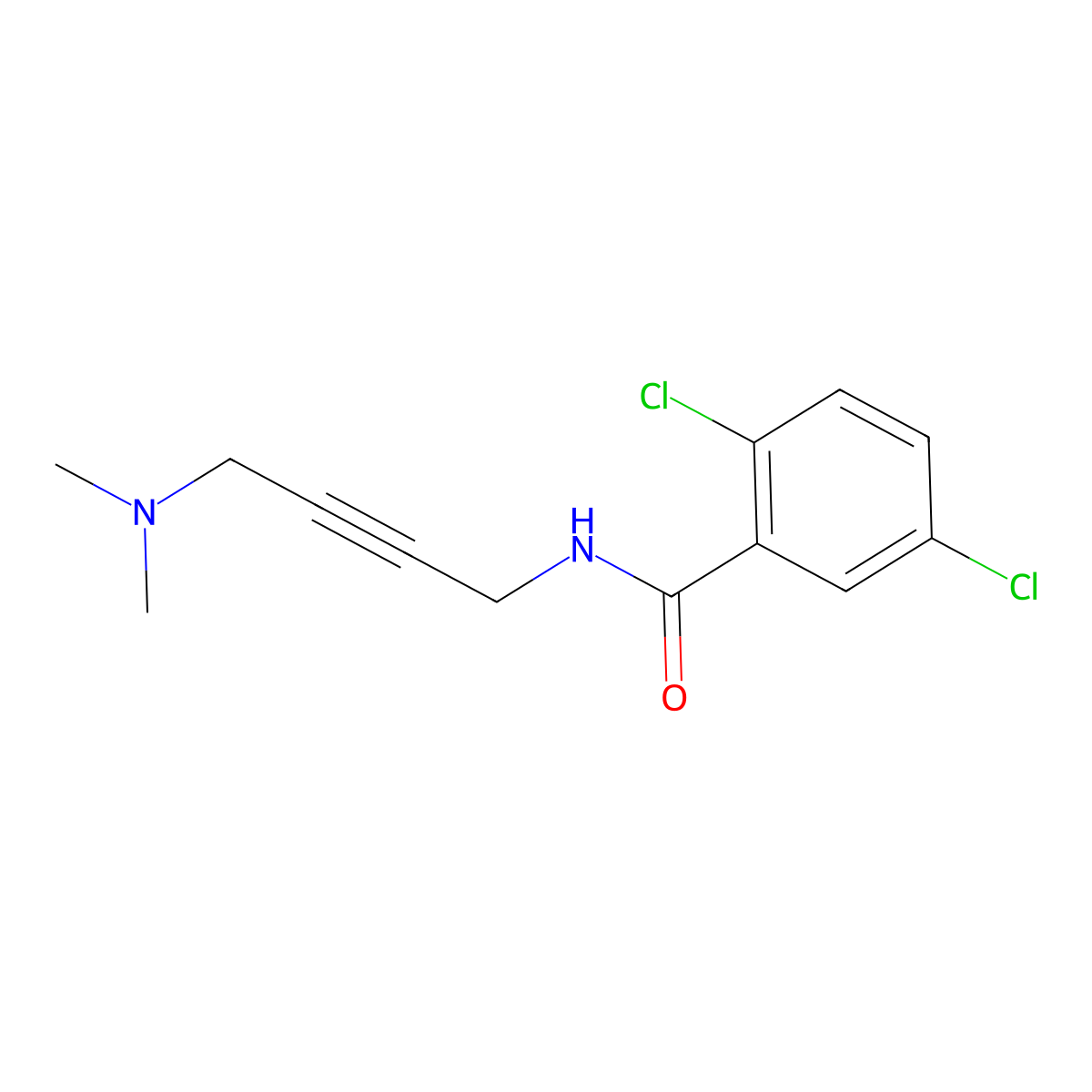2,5-dichloro-N-(4-(dimethylamino)but-2-yn-1-yl)benzamide molecular structure, CAS 1421584-53-3