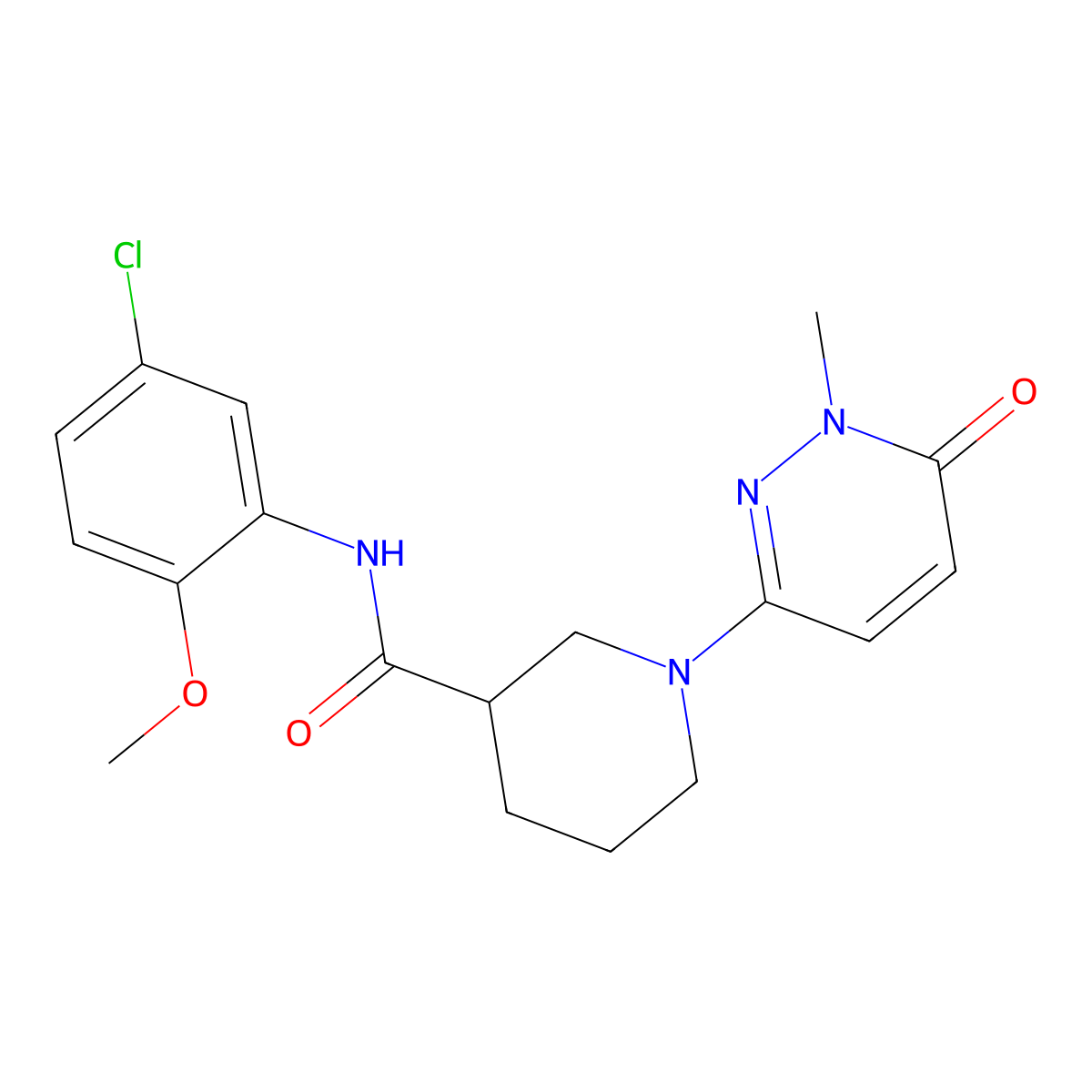 N-(5-chloro-2-methoxyphenyl)-1-(1-methyl-6-oxo-1,6-dihydropyridazin-3-yl)piperidine-3-carboxamide molecular structure, CAS 1421584-58-8