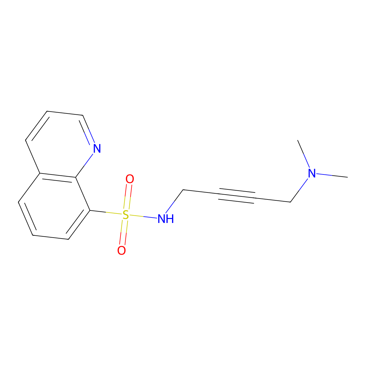 N-[4-(dimethylamino)but-2-yn-1-yl]quinoline-8-sulfonamide molecular structure, CAS 1421584-61-3