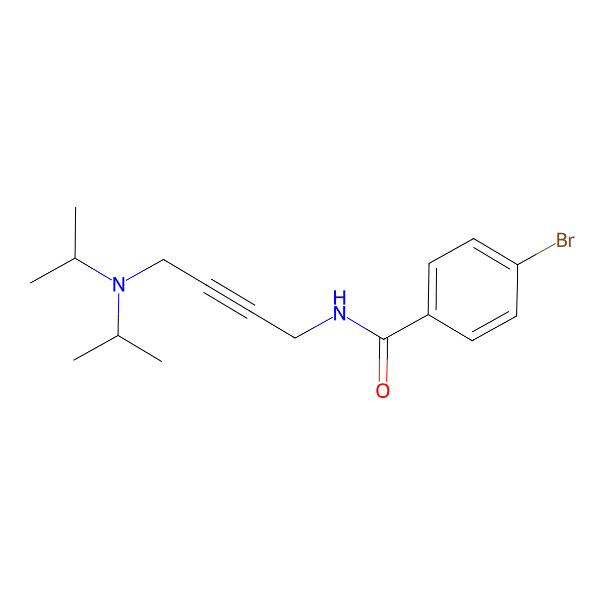 4-bromo-N-(4-(diisopropylamino)but-2-yn-1-yl)benzamide molecular structure, CAS 1421584-68-0