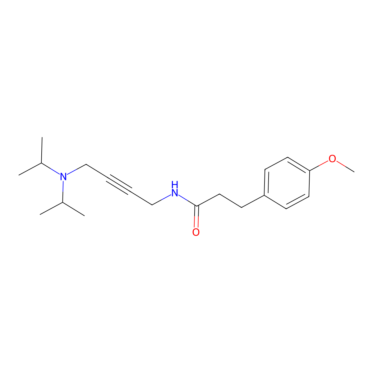 N-(4-(diisopropylamino)but-2-yn-1-yl)-3-(4-methoxyphenyl)propanamide molecular structure, CAS 1421584-71-5