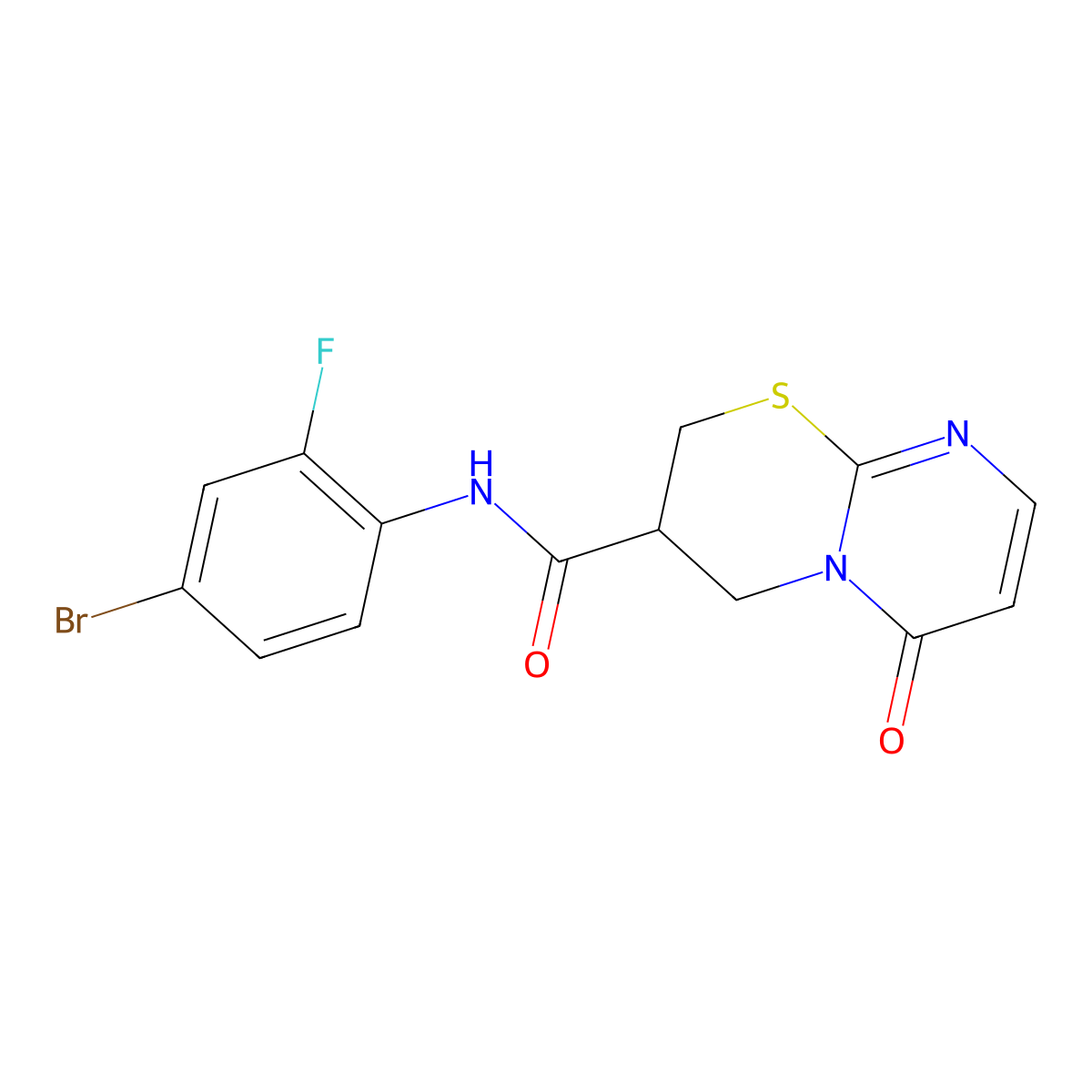 N-(4-bromo-2-fluorophenyl)-6-oxo-2,3,4,6-tetrahydropyrimido[2,1-b][1,3]thiazine-3-carboxamide molecular structure, CAS 1421584-72-6