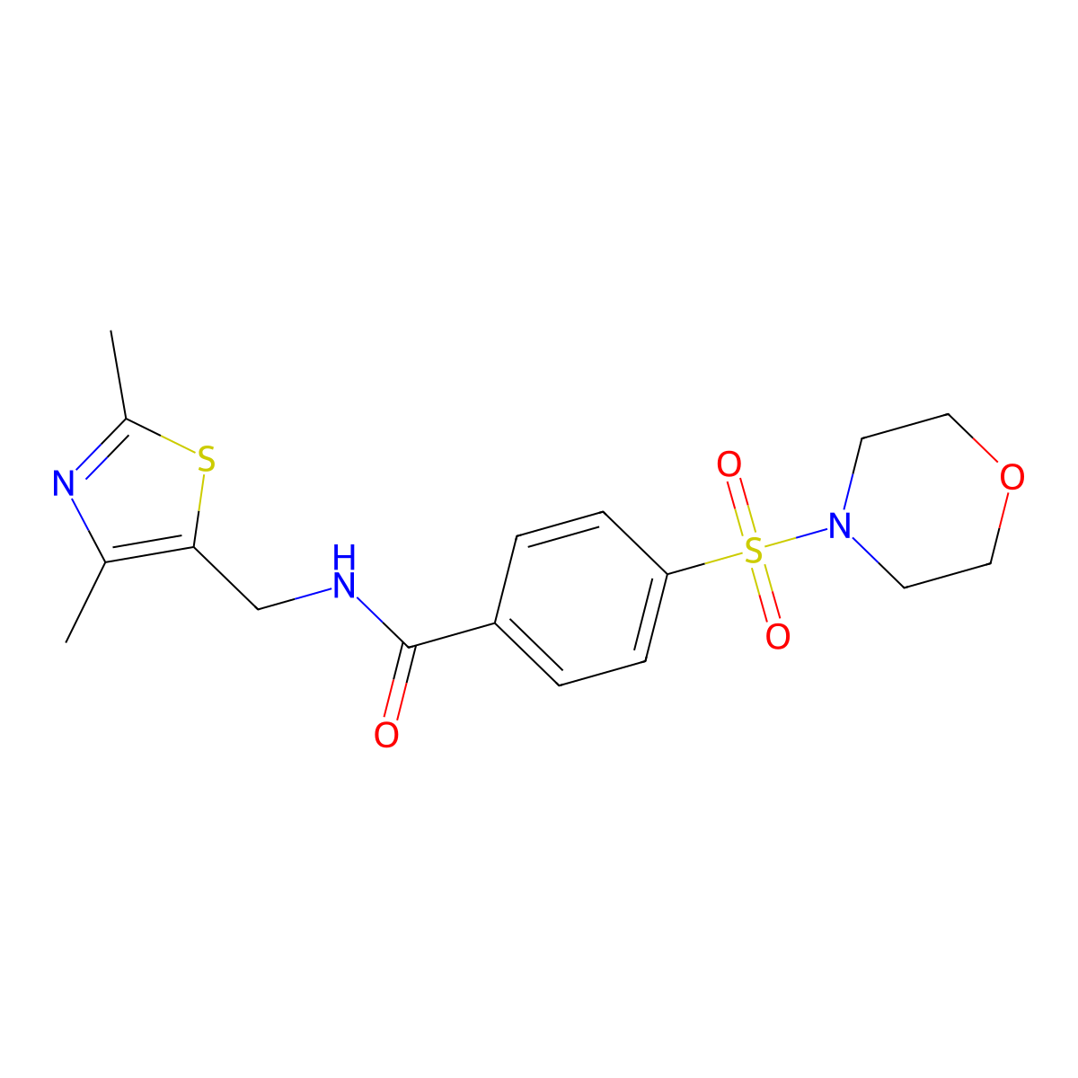 N-((2,4-dimethylthiazol-5-yl)methyl)-4-(morpholinosulfonyl)benzamide molecular structure, CAS 1421584-79-3
