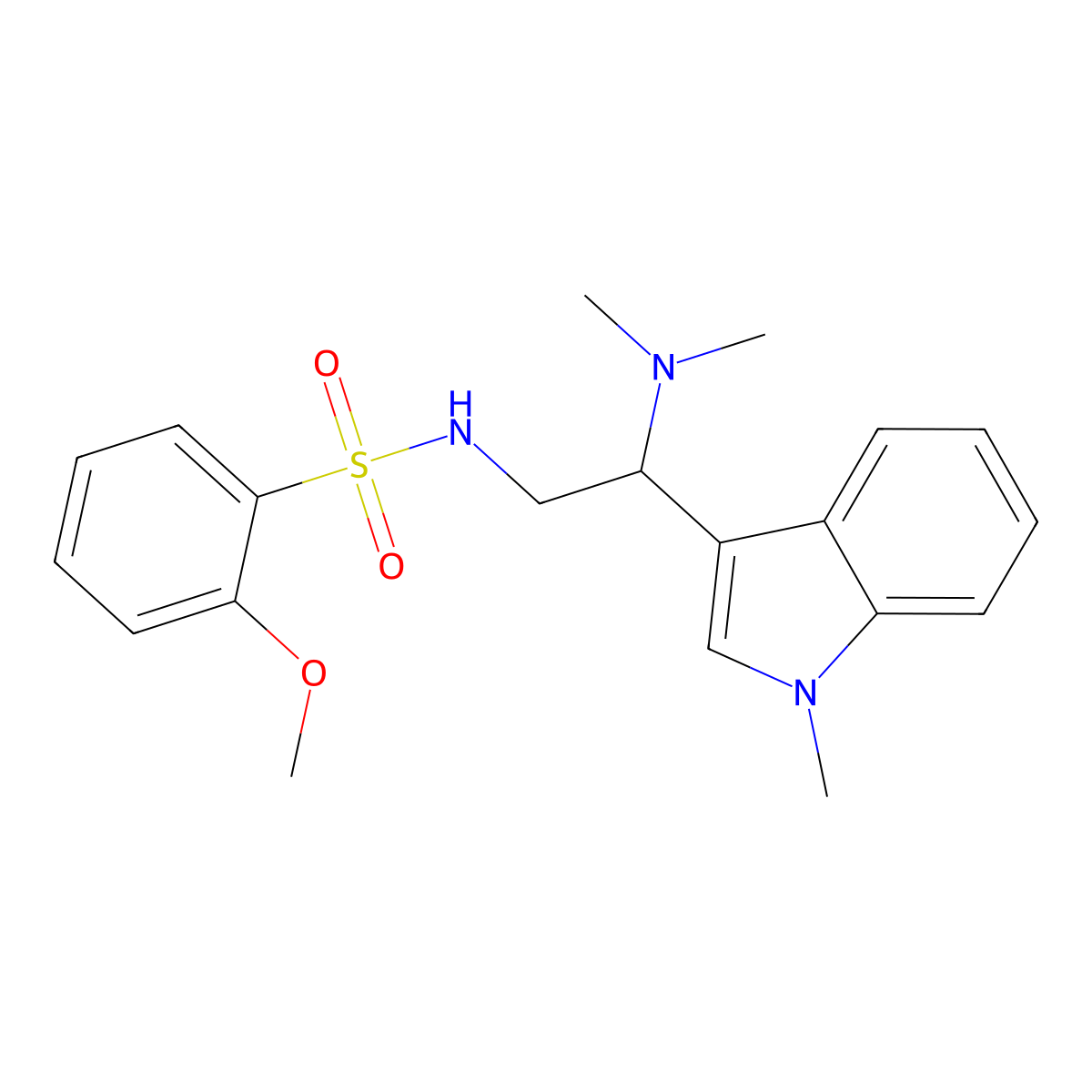 N-(2-(dimethylamino)-2-(1-methyl-1H-indol-3-yl)ethyl)-2-methoxybenzenesulfonamide molecular structure, CAS 1421584-81-7