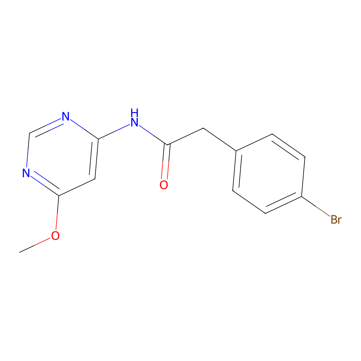 2-(4-bromophenyl)-N-(6-methoxypyrimidin-4-yl)acetamide molecular structure, CAS 1421584-87-3