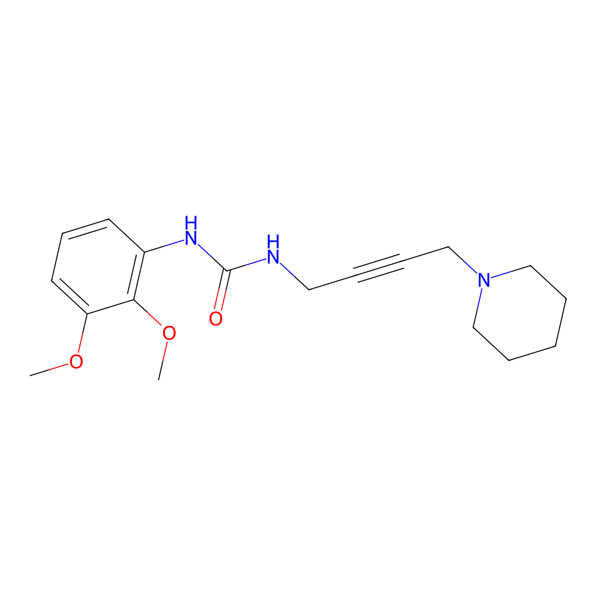 1-(2,3-Dimethoxyphenyl)-3-(4-(piperidin-1-yl)but-2-yn-1-yl)urea molecular structure, CAS 1421584-96-4