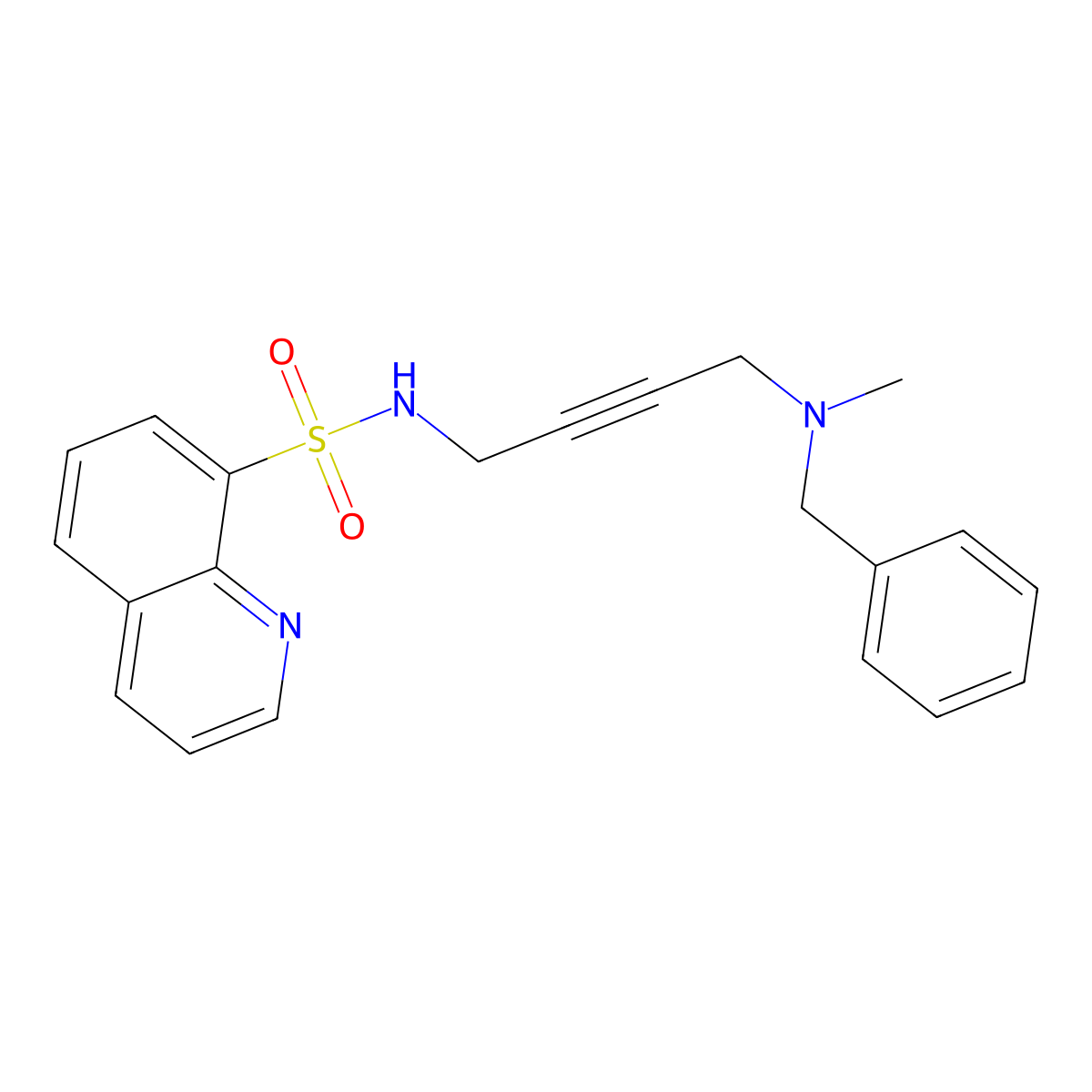 N-{4-[benzyl(methyl)amino]but-2-yn-1-yl}quinoline-8-sulfonamide molecular structure, CAS 1421585-02-5