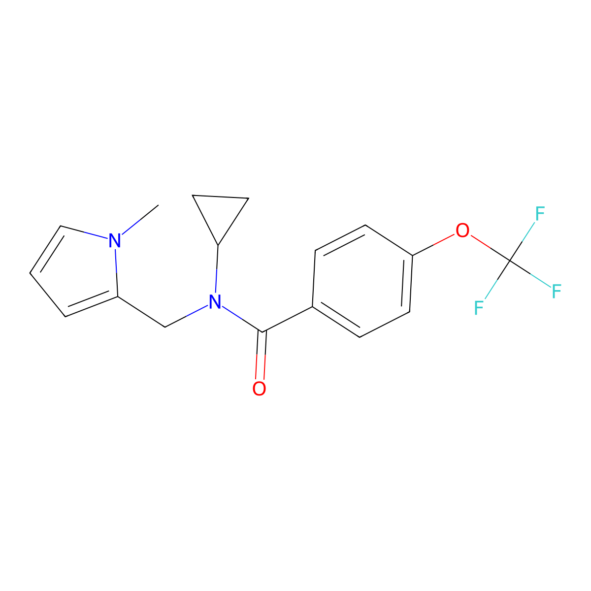 N-cyclopropyl-N-[(1-methyl-1H-pyrrol-2-yl)methyl]-4-(trifluoromethoxy)benzamide molecular structure, CAS 1421585-07-0