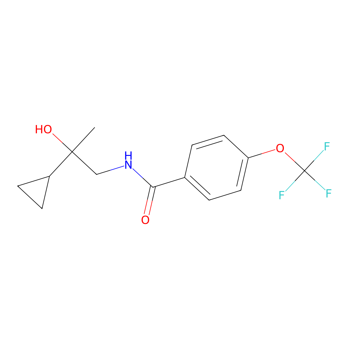 N-(2-cyclopropyl-2-hydroxypropyl)-4-(trifluoromethoxy)benzamide molecular structure, CAS 1421585-15-0