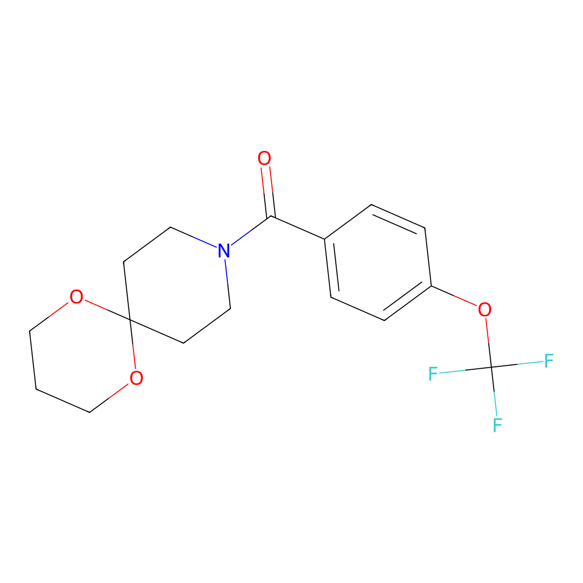 1,5-Dioxa-9-azaspiro[5.5]undecan-9-yl(4-(trifluoromethoxy)phenyl)methanone molecular structure, CAS 1421585-25-2