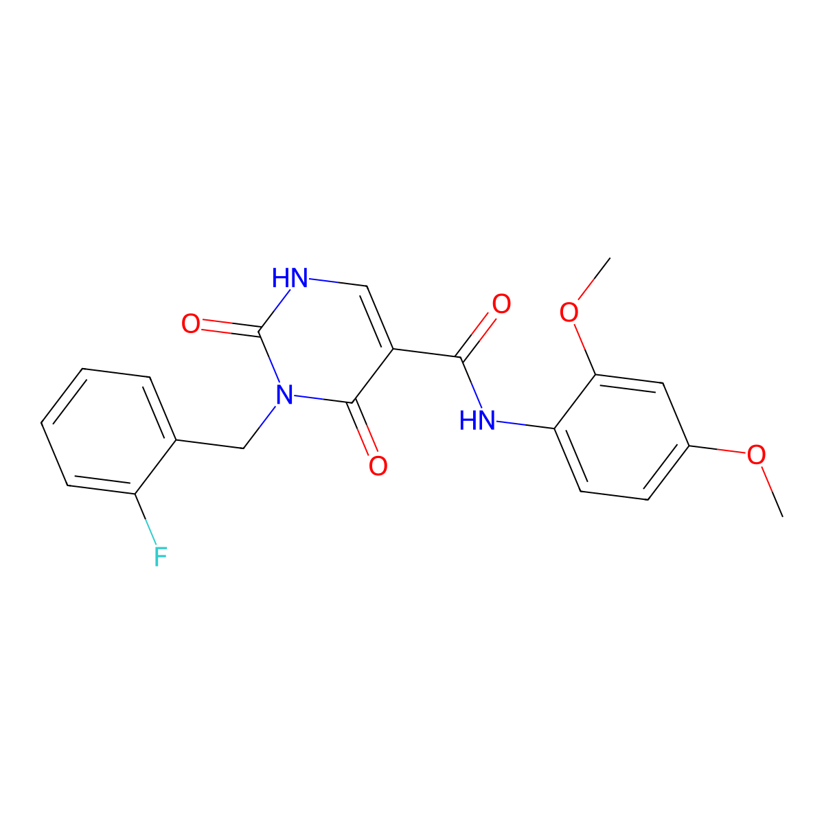 N-(2,4-dimethoxyphenyl)-3-(2-fluorobenzyl)-2,4-dioxo-1,2,3,4-tetrahydropyrimidine-5-carboxamide molecular structure, CAS 1421585-50-3
