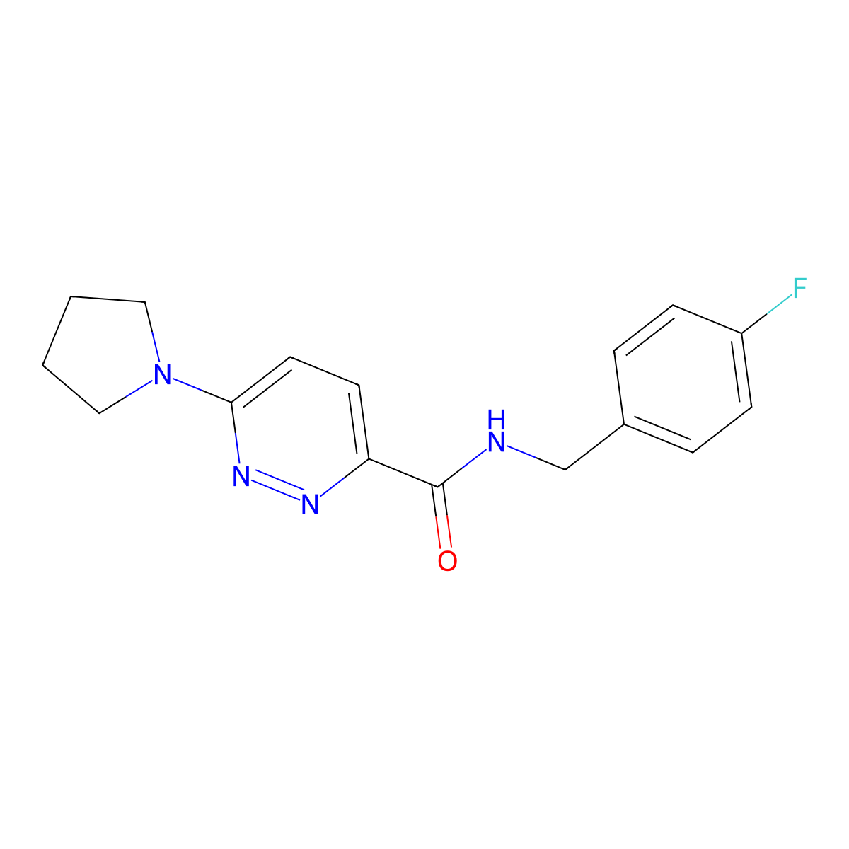 N-[(4-fluorophenyl)methyl]-6-(pyrrolidin-1-yl)pyridazine-3-carboxamide molecular structure, CAS 1421585-55-8