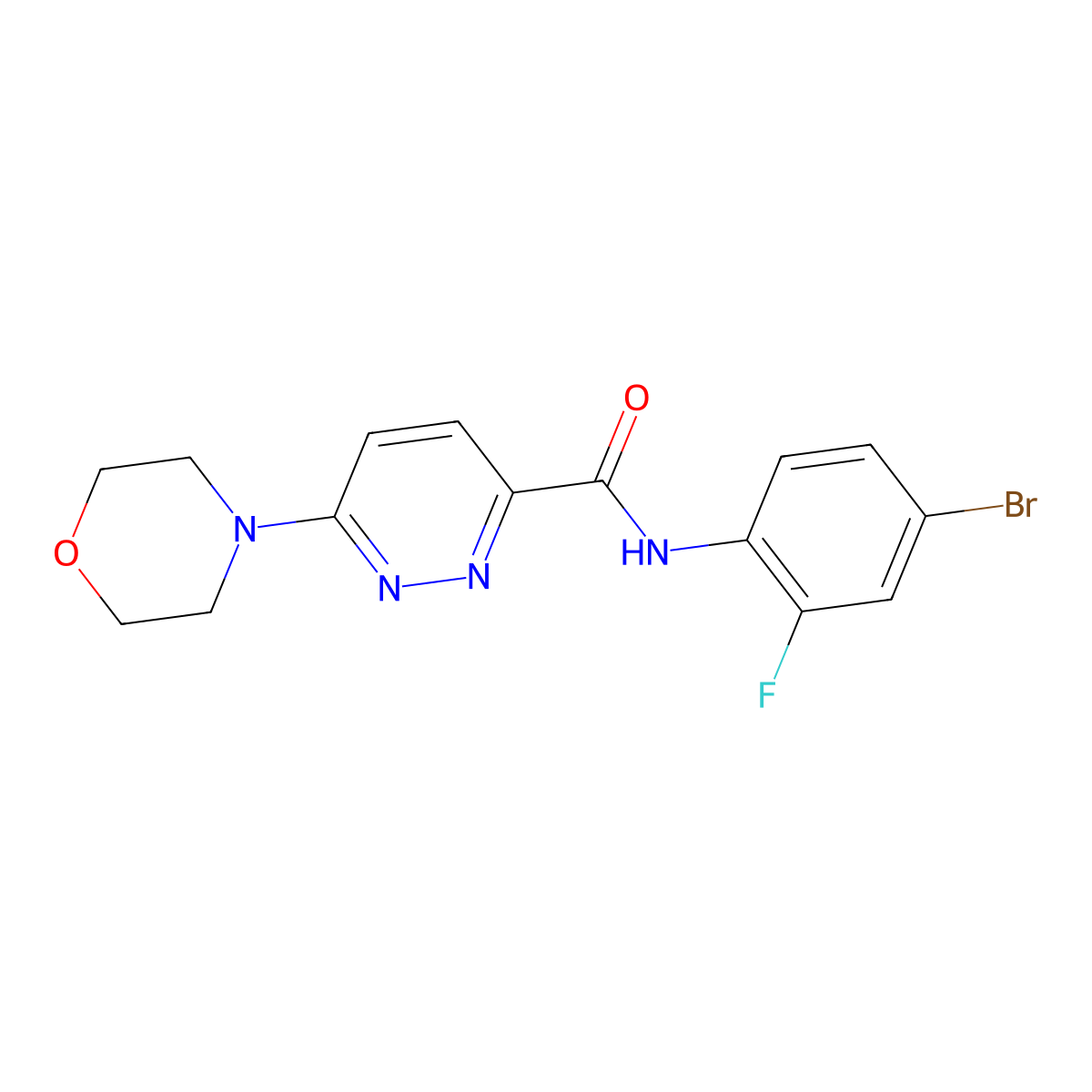 N-(4-bromo-2-fluorophenyl)-6-morpholinopyridazine-3-carboxamide molecular structure, CAS 1421585-63-8