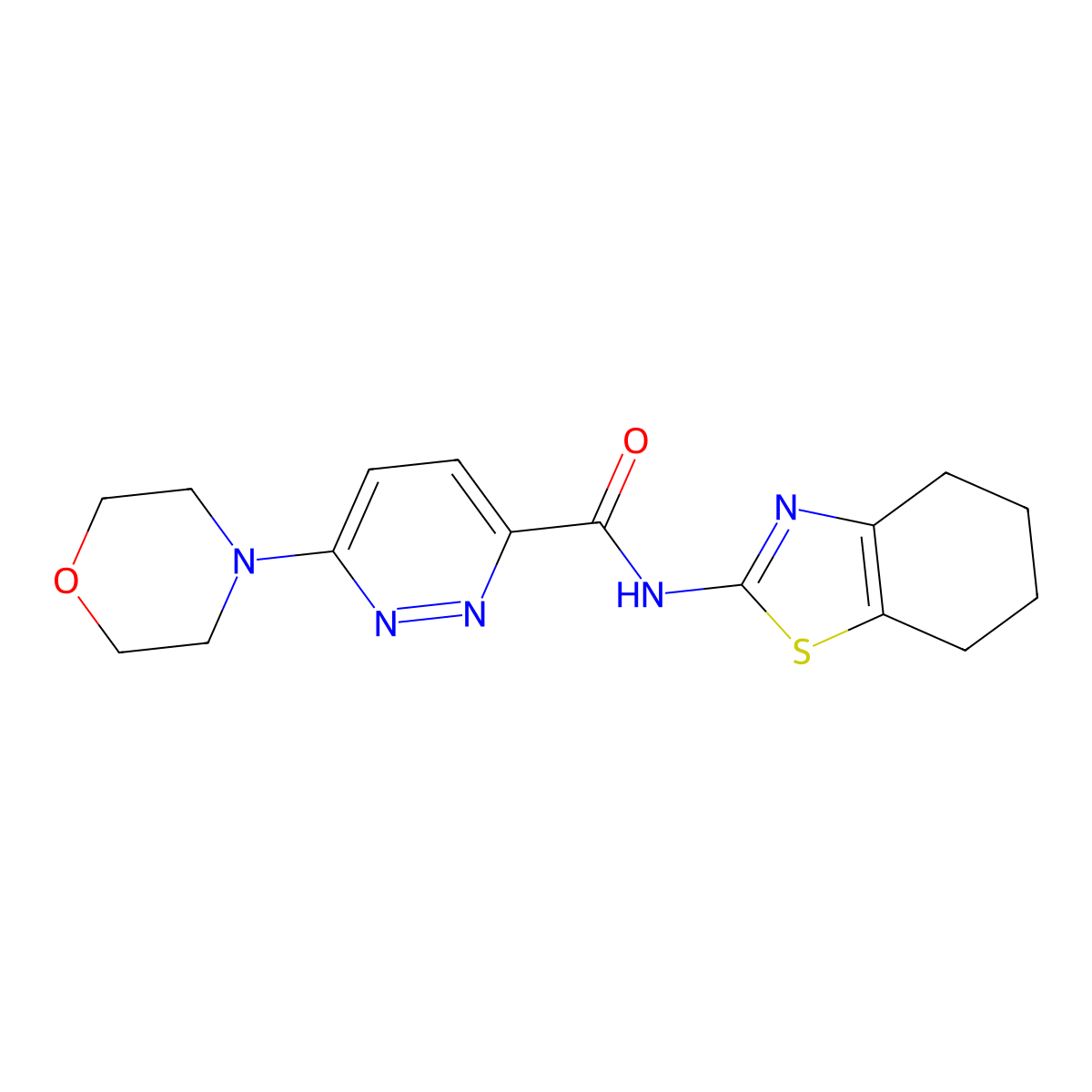6-morpholino-N-(4,5,6,7-tetrahydrobenzo[d]thiazol-2-yl)pyridazine-3-carboxamide molecular structure, CAS 1421585-64-9