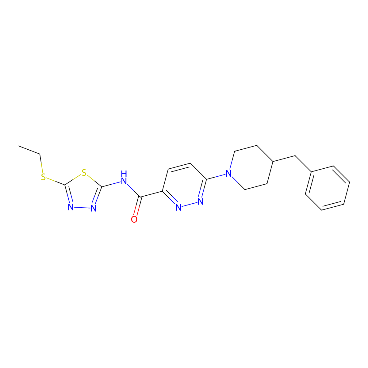 6-(4-benzylpiperidin-1-yl)-N-(5-(ethylthio)-1,3,4-thiadiazol-2-yl)pyridazine-3-carboxamide molecular structure, CAS 1421585-68-3