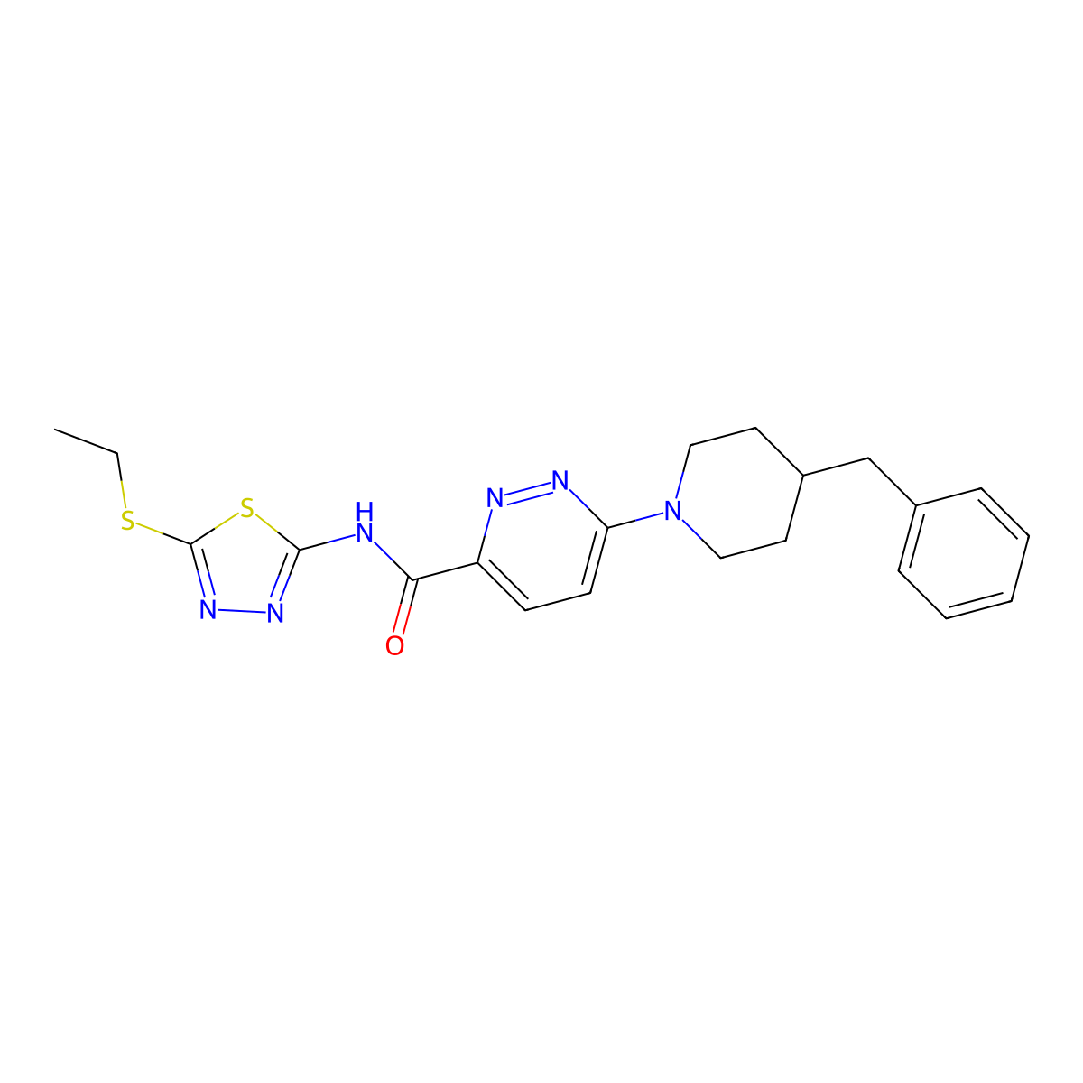 6-(4-benzylpiperidin-1-yl)-N-(5-(ethylthio)-1,3,4-thiadiazol-2-yl)pyridazine-3-carboxamide molecular structure, CAS 1421585-68-3
